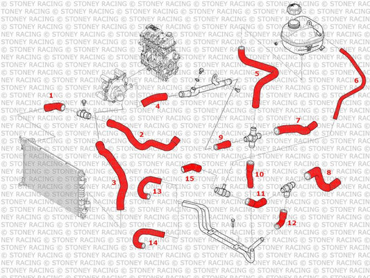 MINI Cooper S MK1 R53/R52 Manual Silicone Radiator Coolant Hose Kit