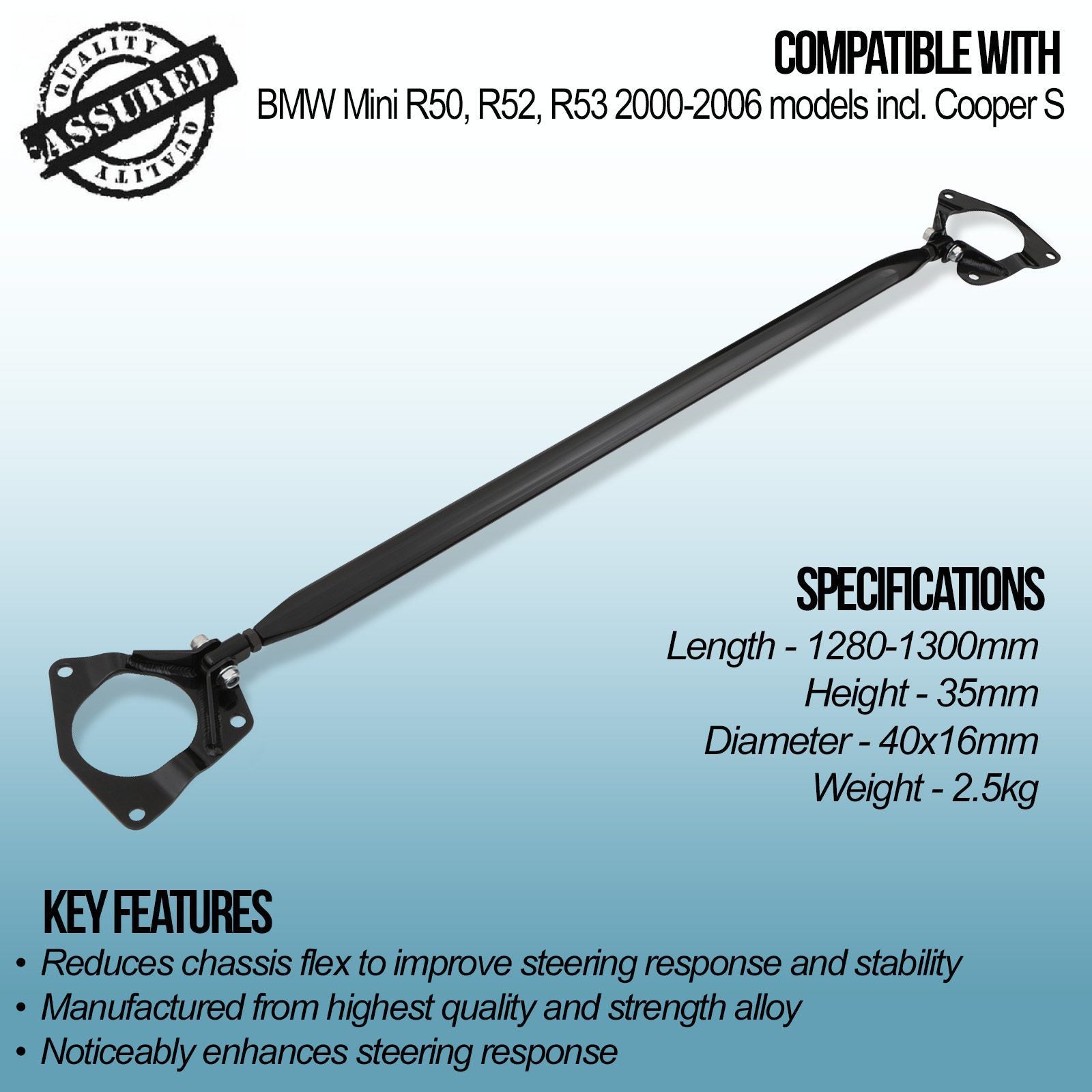 Front Strut Brace – Mini R50 R52 R53 Cooper S 00-06