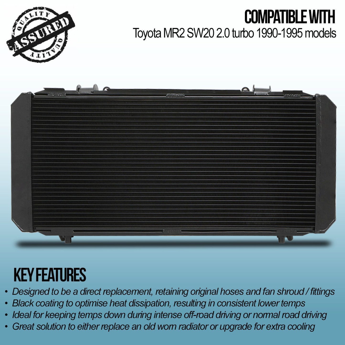 40mm High Flow Radiator – Toyota MR2 SW20 2.0 90-95