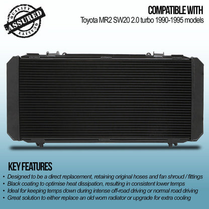40mm High Flow Radiator – Toyota MR2 SW20 2.0 90-95