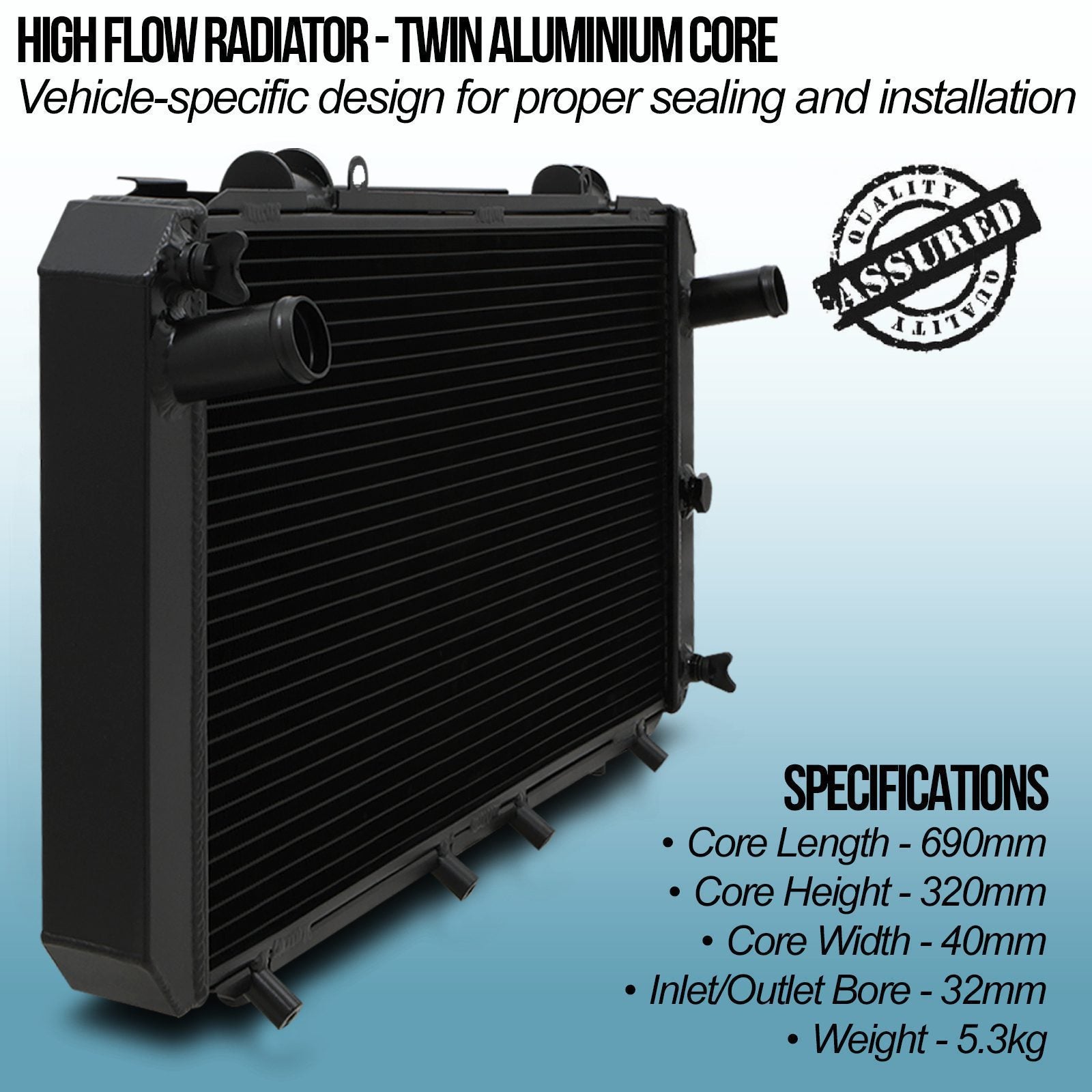 40mm High Flow Radiator – Toyota MR2 SW20 2.0 90-95